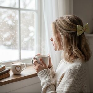 Charming Yellow Bow with peach Heart hand by me from Bownita jewel bowtique